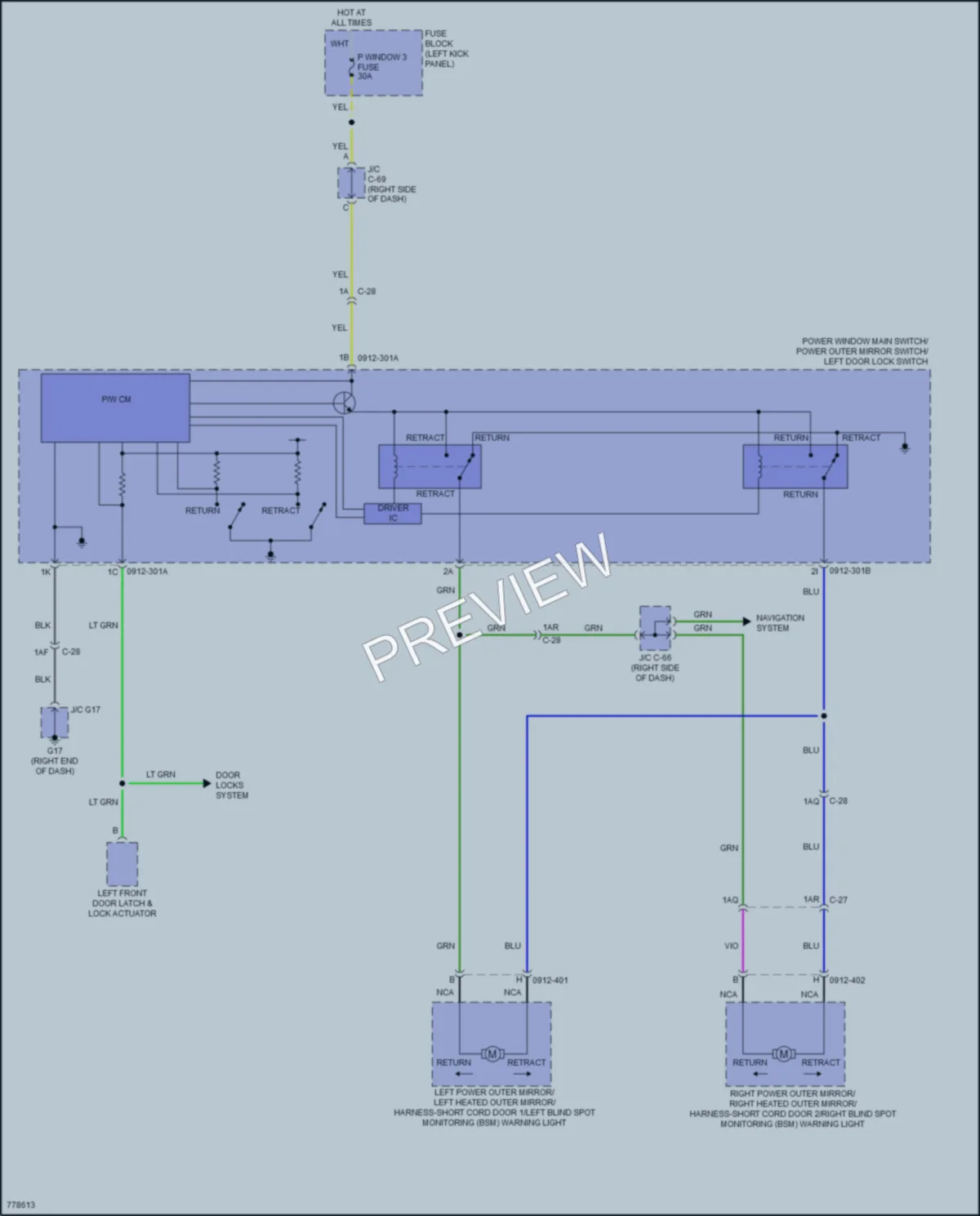 2023 Mazda CX5 Power Mirrors wiring diagram preview