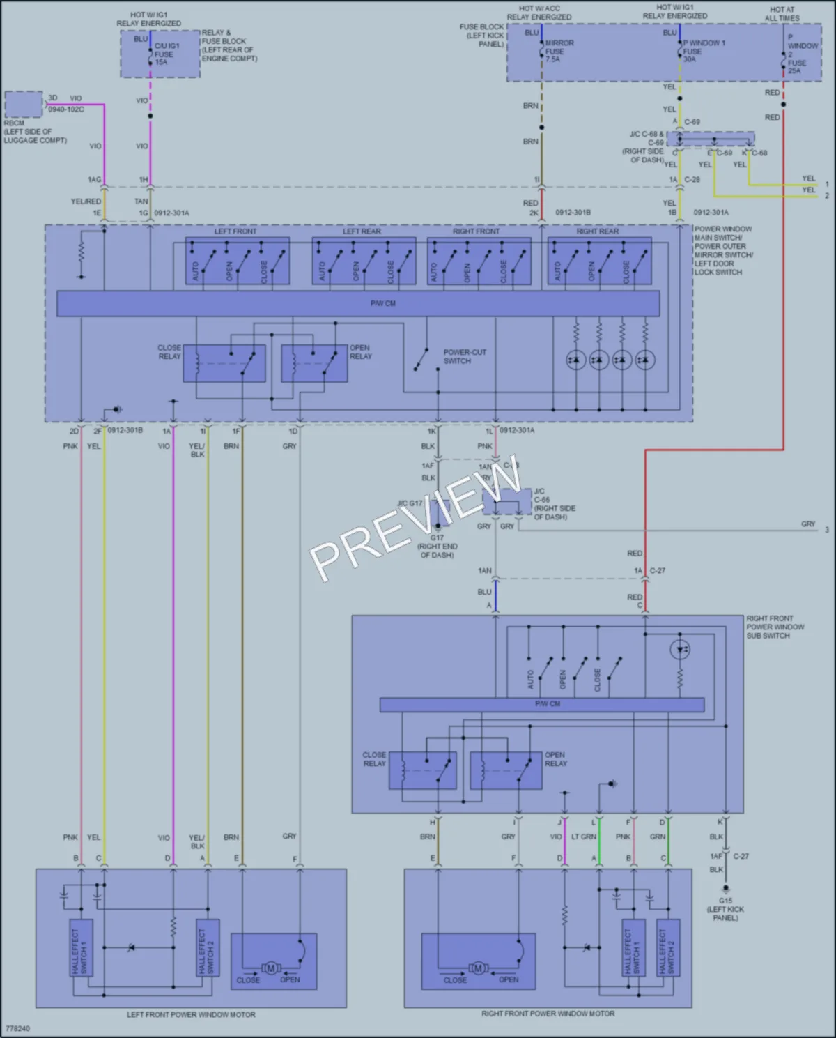 2023 Mazda CX5 Power Windows wiring diagram preview