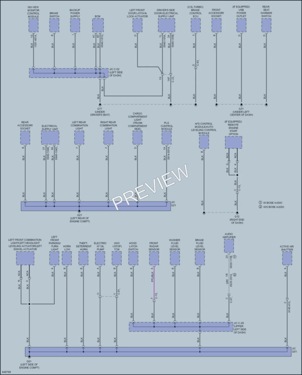 2023 Mazda CX50 Ground Distribution wiring diagram preview