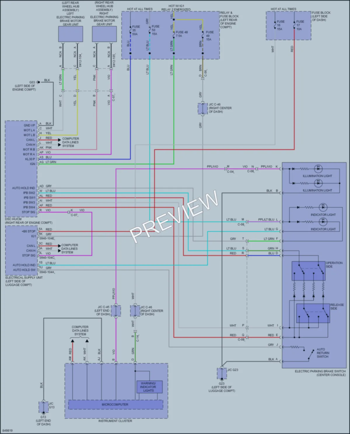 2023 Mazda CX50 Shift Interlock wiring diagram preview
