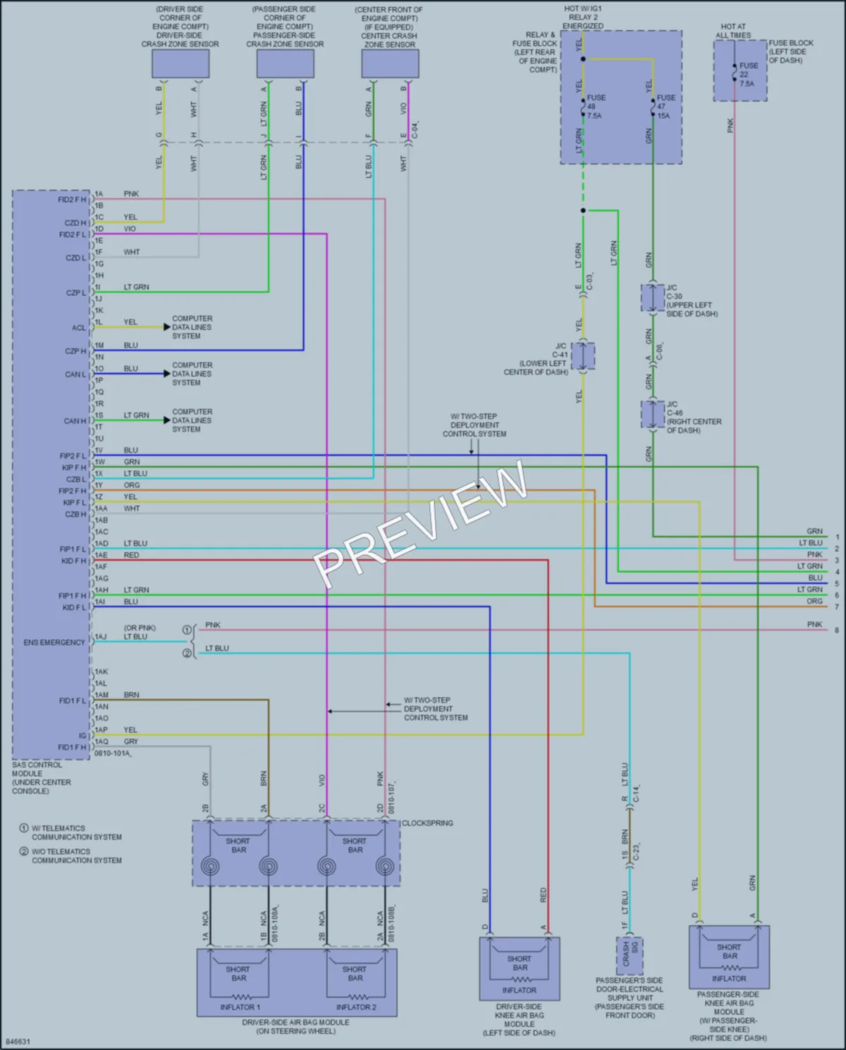 2023 Mazda CX50 Supplemental Restraints wiring diagram preview