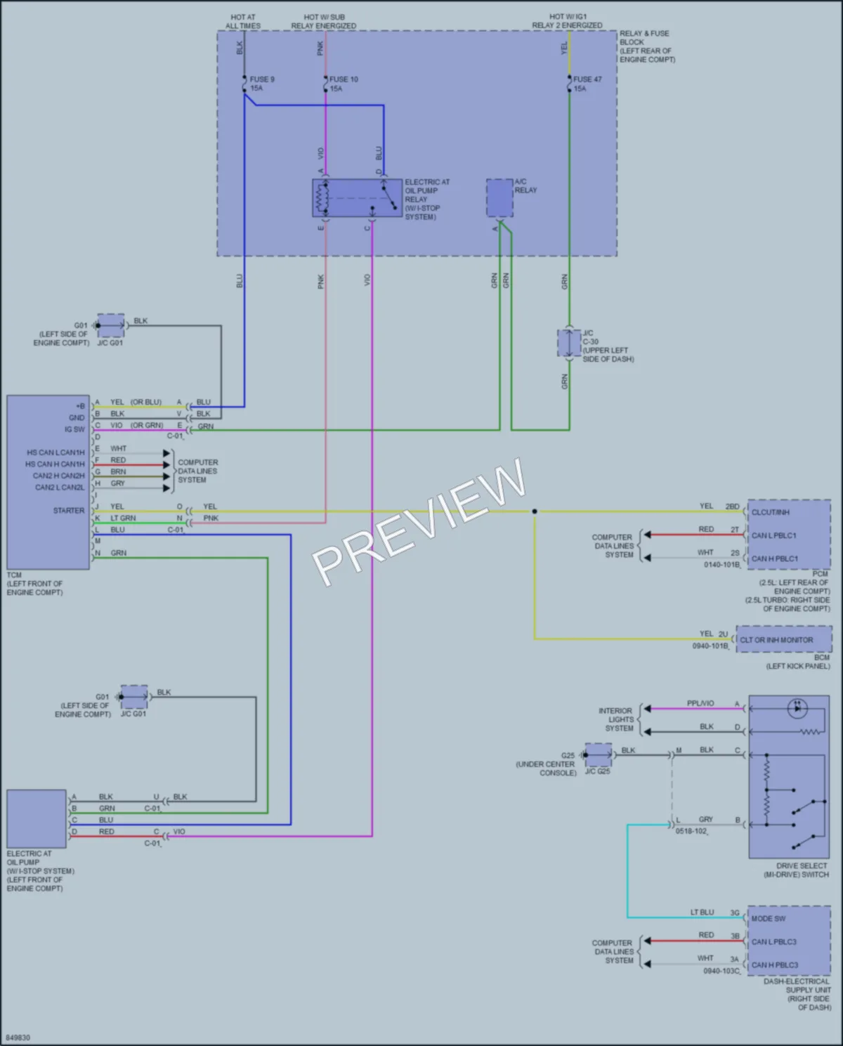 2023 Mazda CX50 Transmission wiring diagram preview