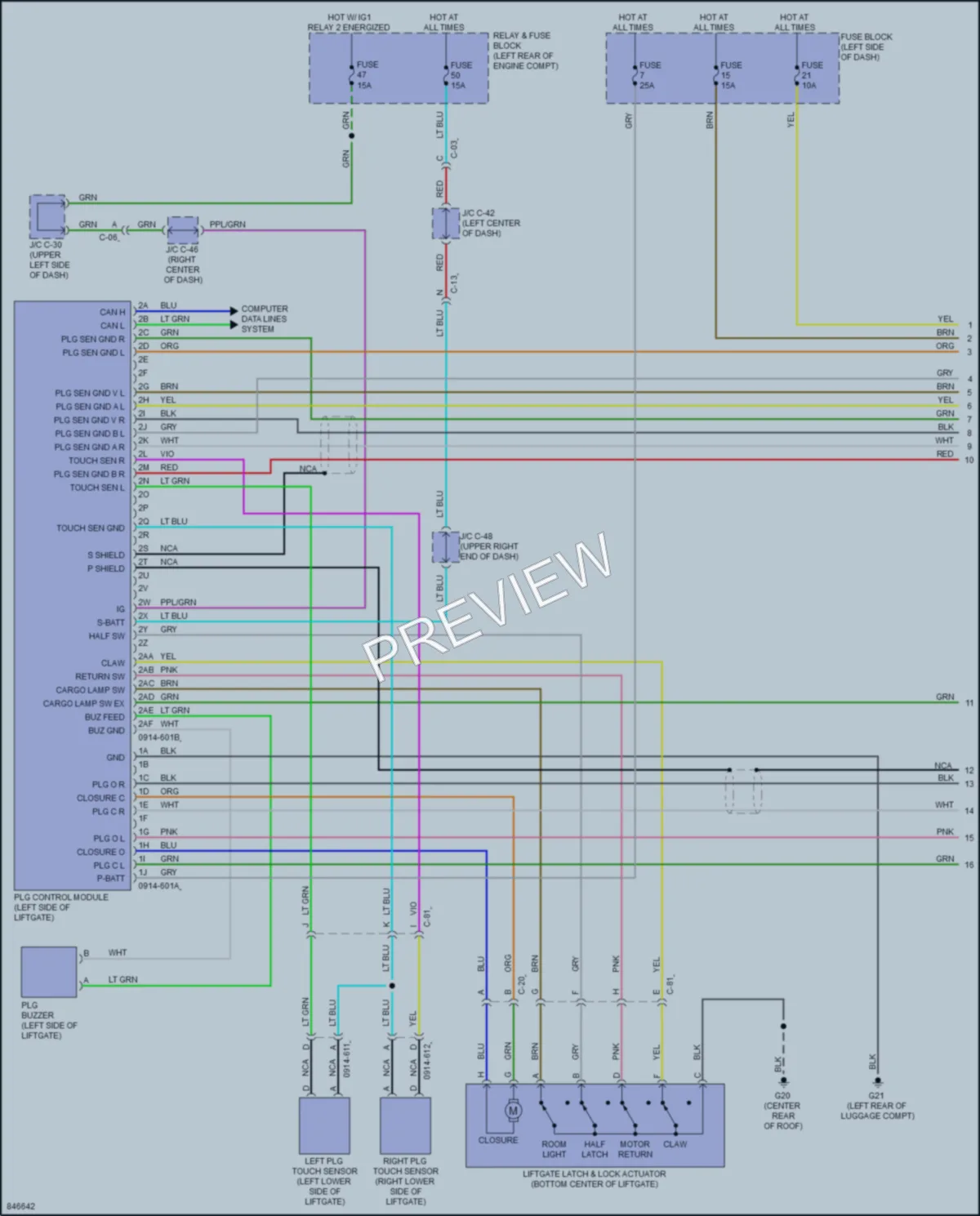 2023 Mazda CX50 Trunk Tailgate Fuel Door wiring diagram preview