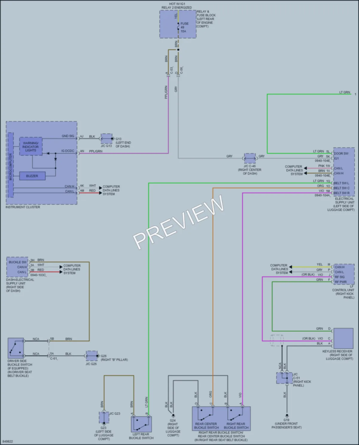 2023 Mazda CX50 Warning Systems wiring diagram preview