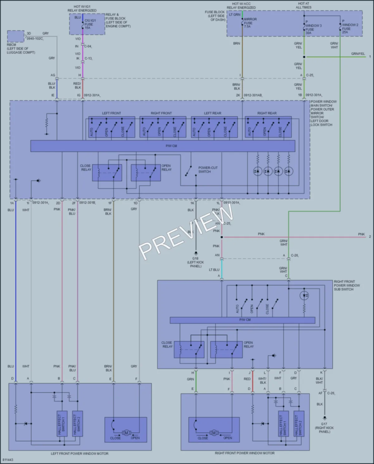 2023 Mazda CX9 Power Windows wiring diagram preview
