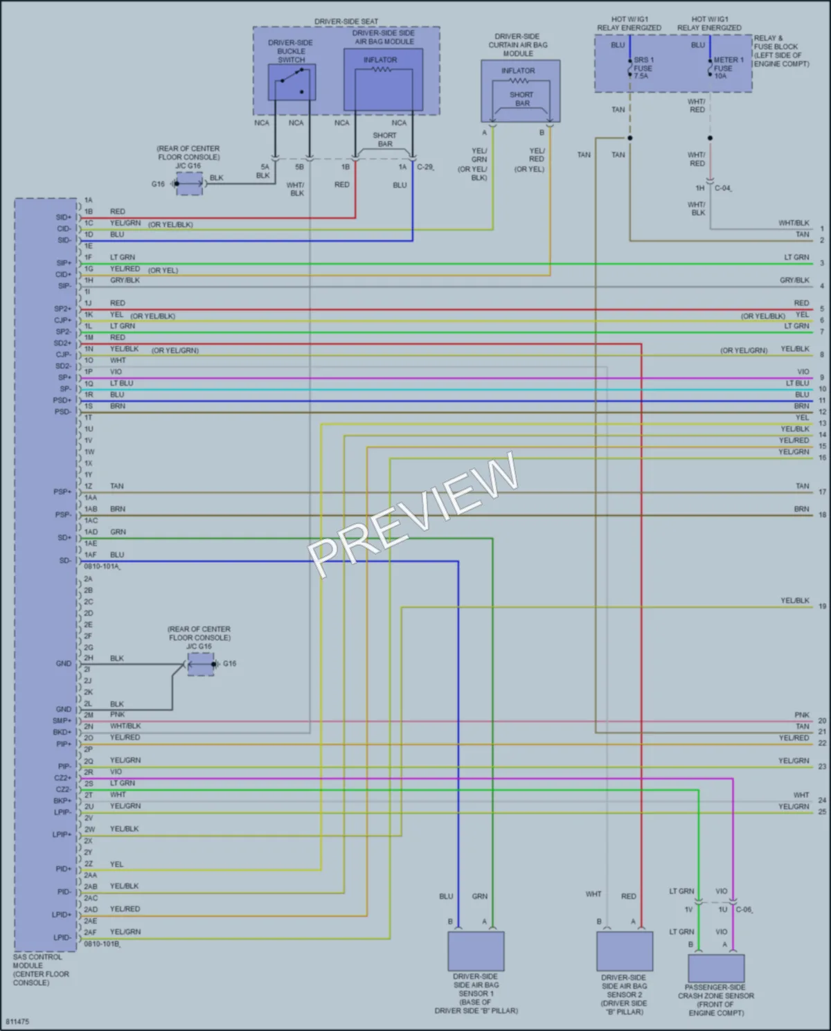 2023 Mazda CX9 Supplemental Restraints wiring diagram preview