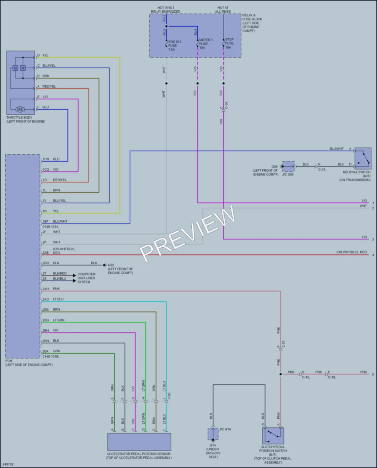 2023 Mazda MX5Miata Cruise Control wiring diagram preview