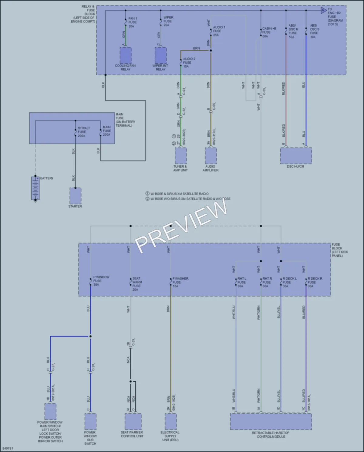 2023 Mazda MX5Miata Power Distribution wiring diagram preview