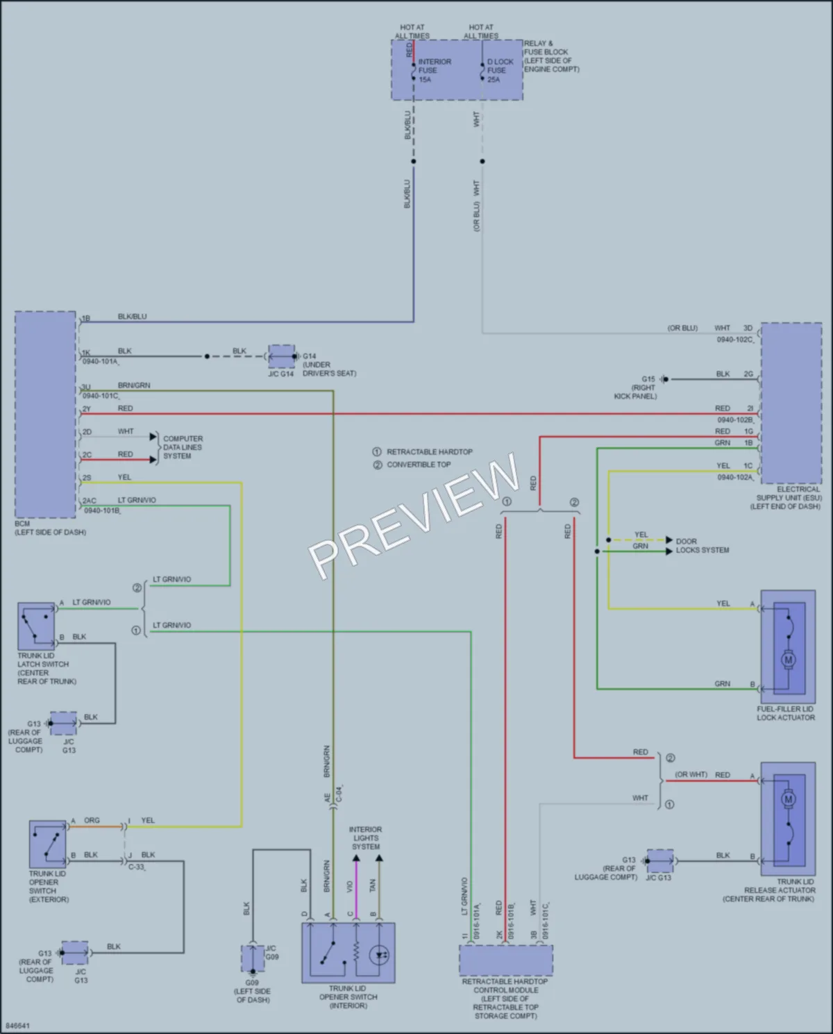 2023 Mazda MX5MiataRF Trunk Tailgate Fuel Door wiring diagram preview