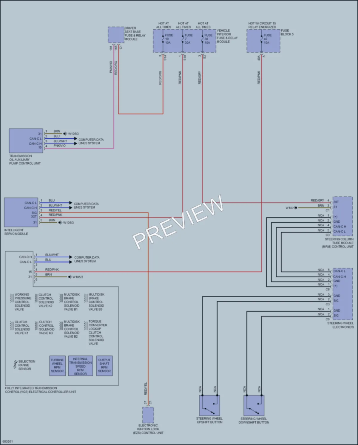 2023 MercedesBenz 2500Sprinter Transmission wiring diagram preview
