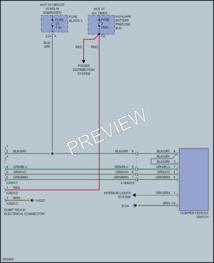 2023 MercedesBenz 2500Sprinter Trunk Tailgate Fuel Door wiring diagram preview