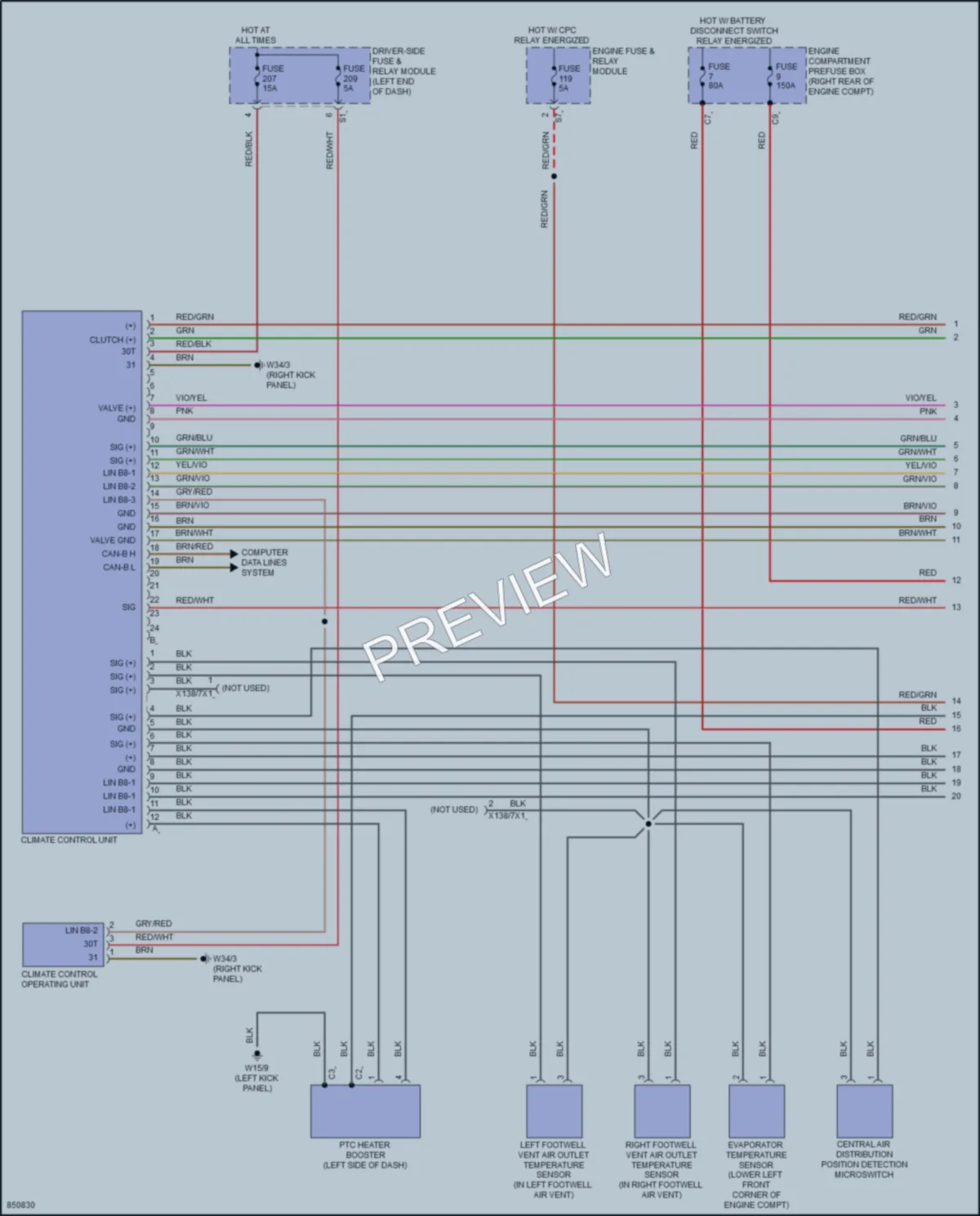 2023 MercedesBenz C300 Air Conditioning wiring diagram preview
