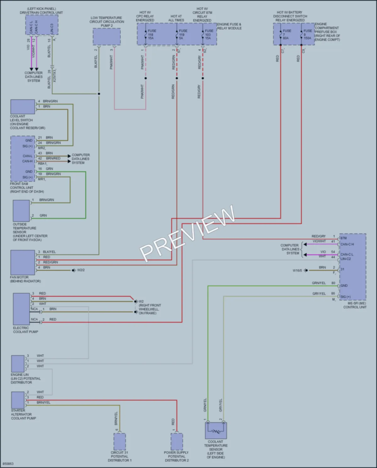 2023 MercedesBenz C300 Cooling Fan wiring diagram preview