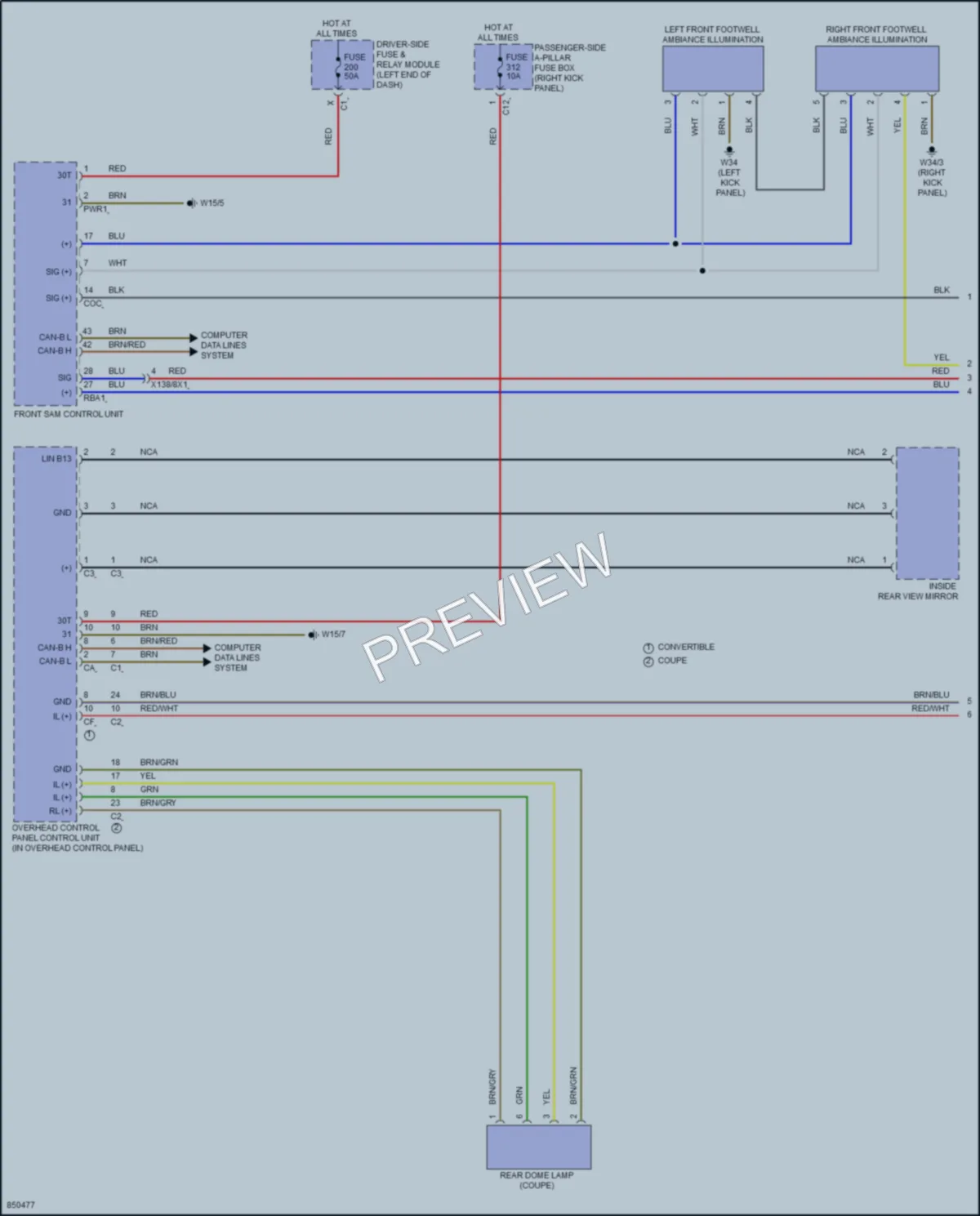 2023 MercedesBenz C300 Interior Lights wiring diagram preview