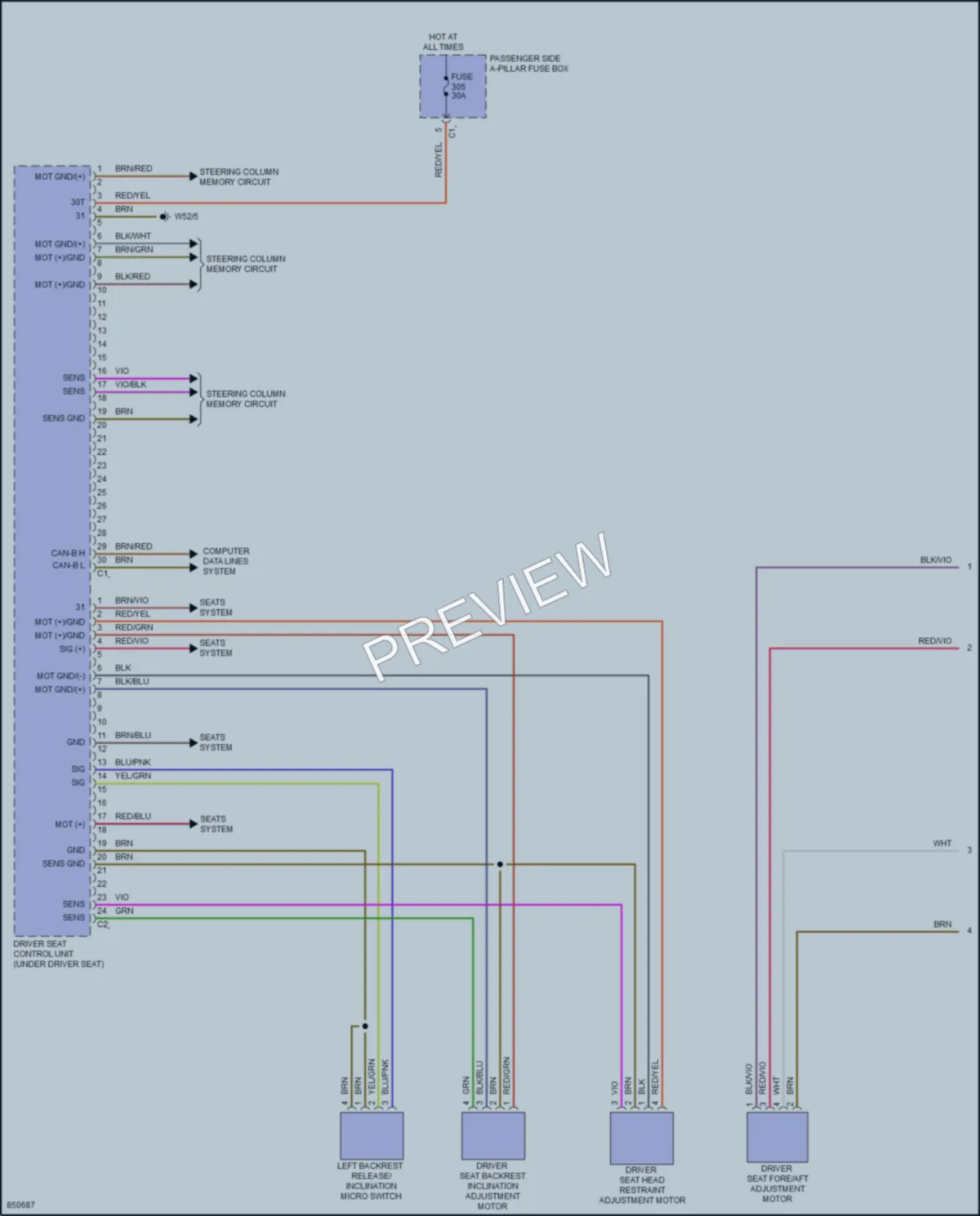 2023 MercedesBenz C300 Memory Systems wiring diagram preview