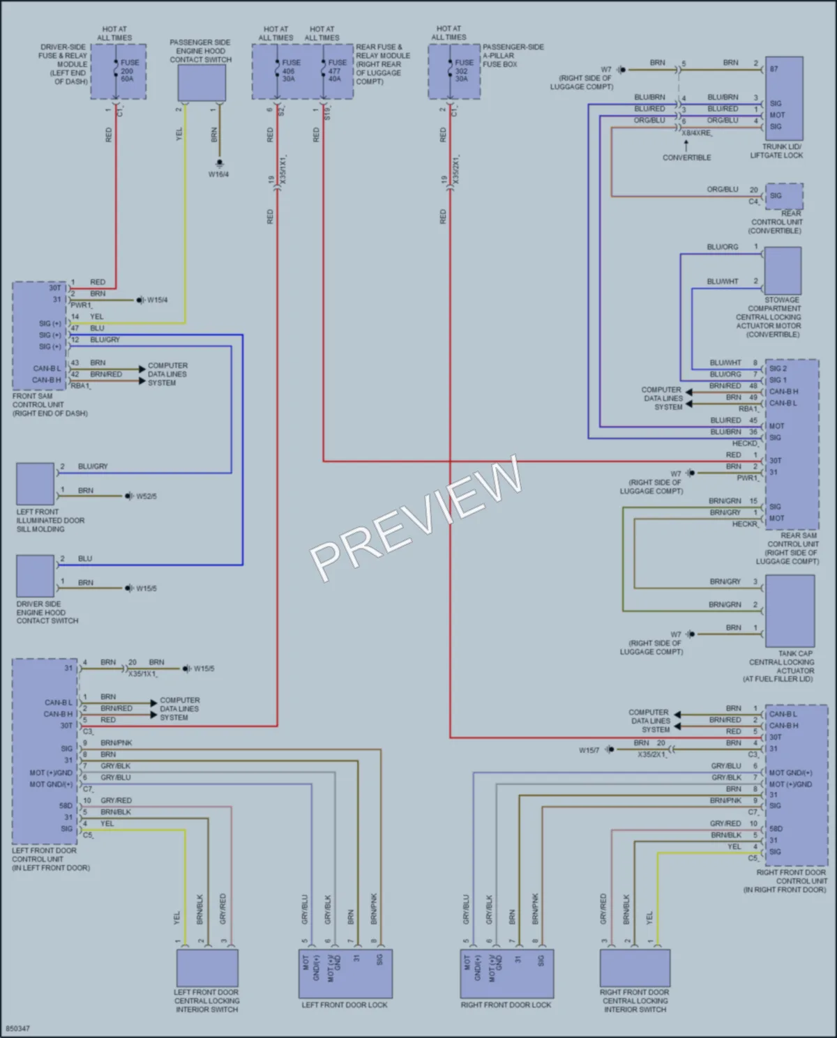 2023 MercedesBenz C300 Power Door Locks wiring diagram preview