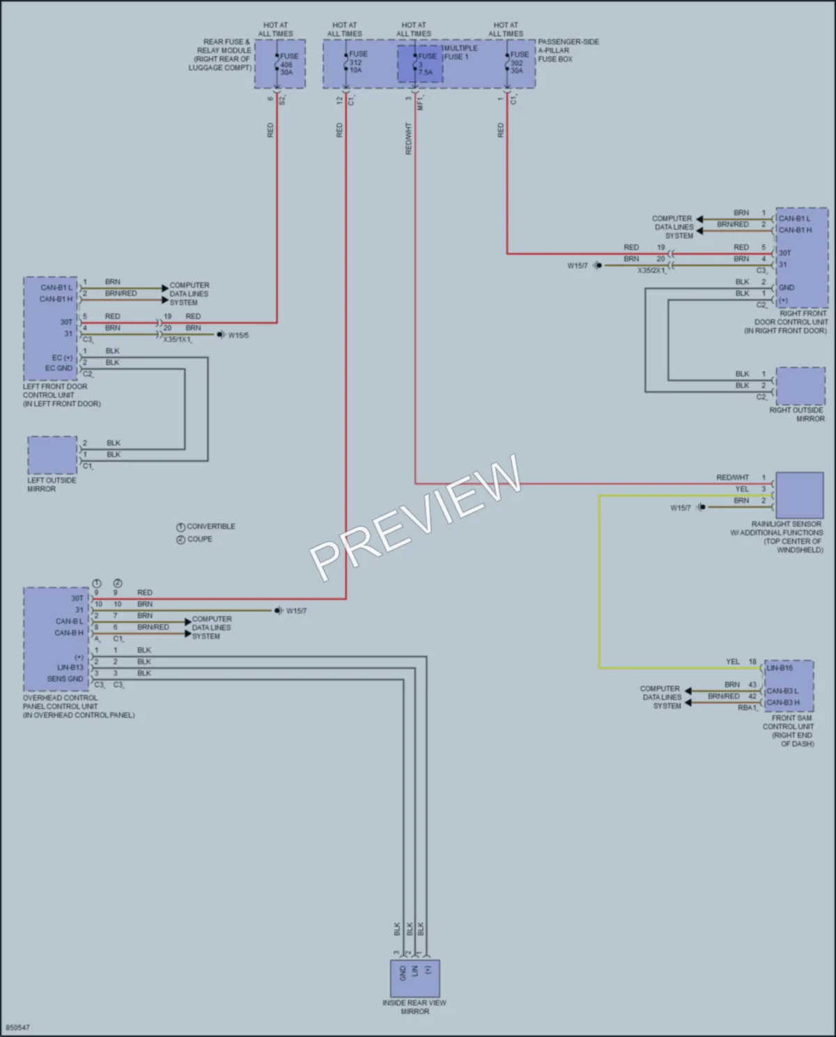 2023 MercedesBenz C300 Power Mirrors wiring diagram preview