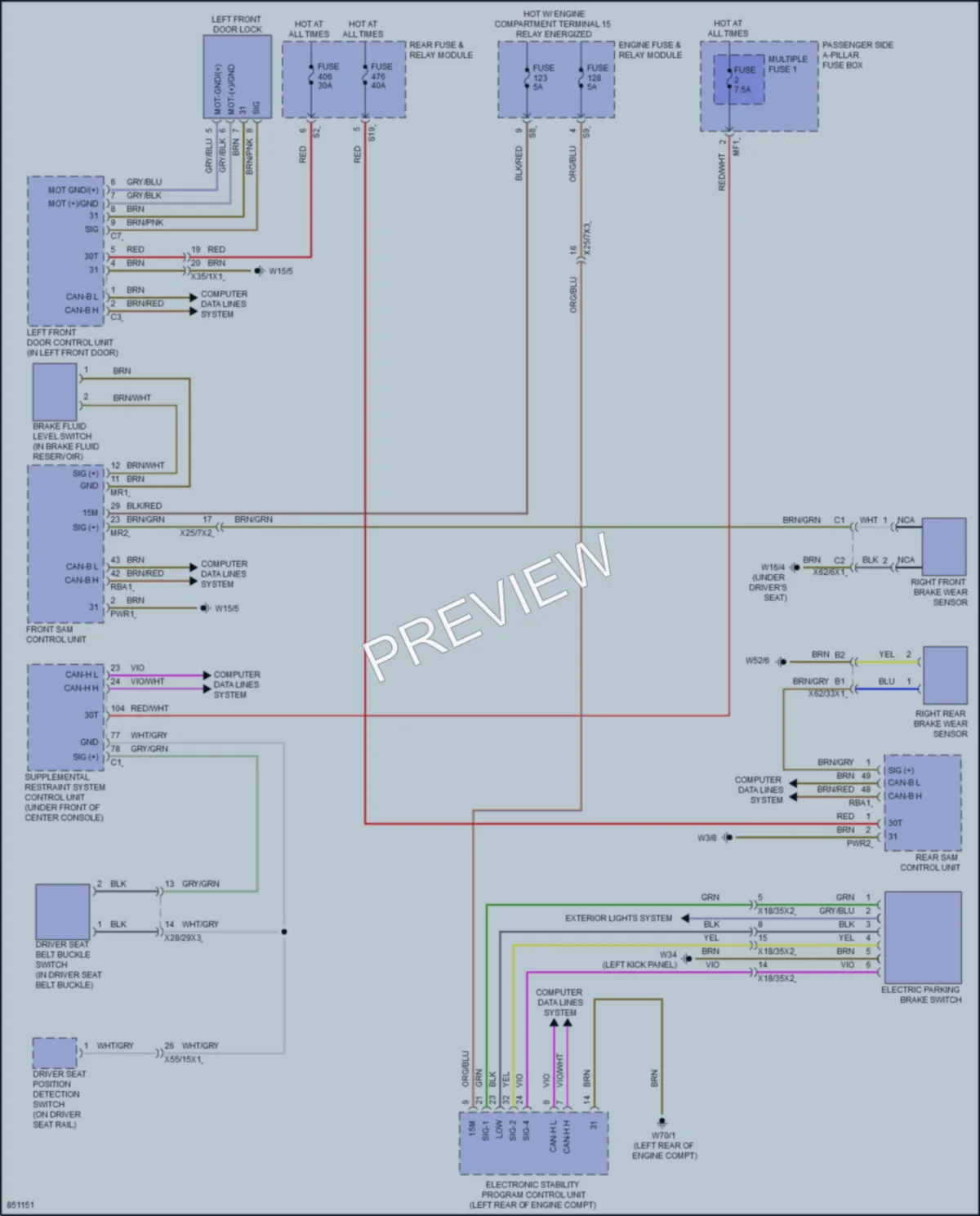 2023 MercedesBenz C300 Warning Systems wiring diagram preview