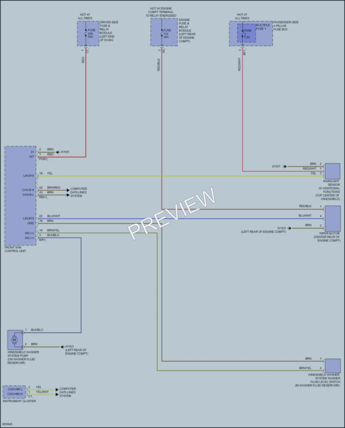 2023 MercedesBenz C300 Wiper Washer wiring diagram preview