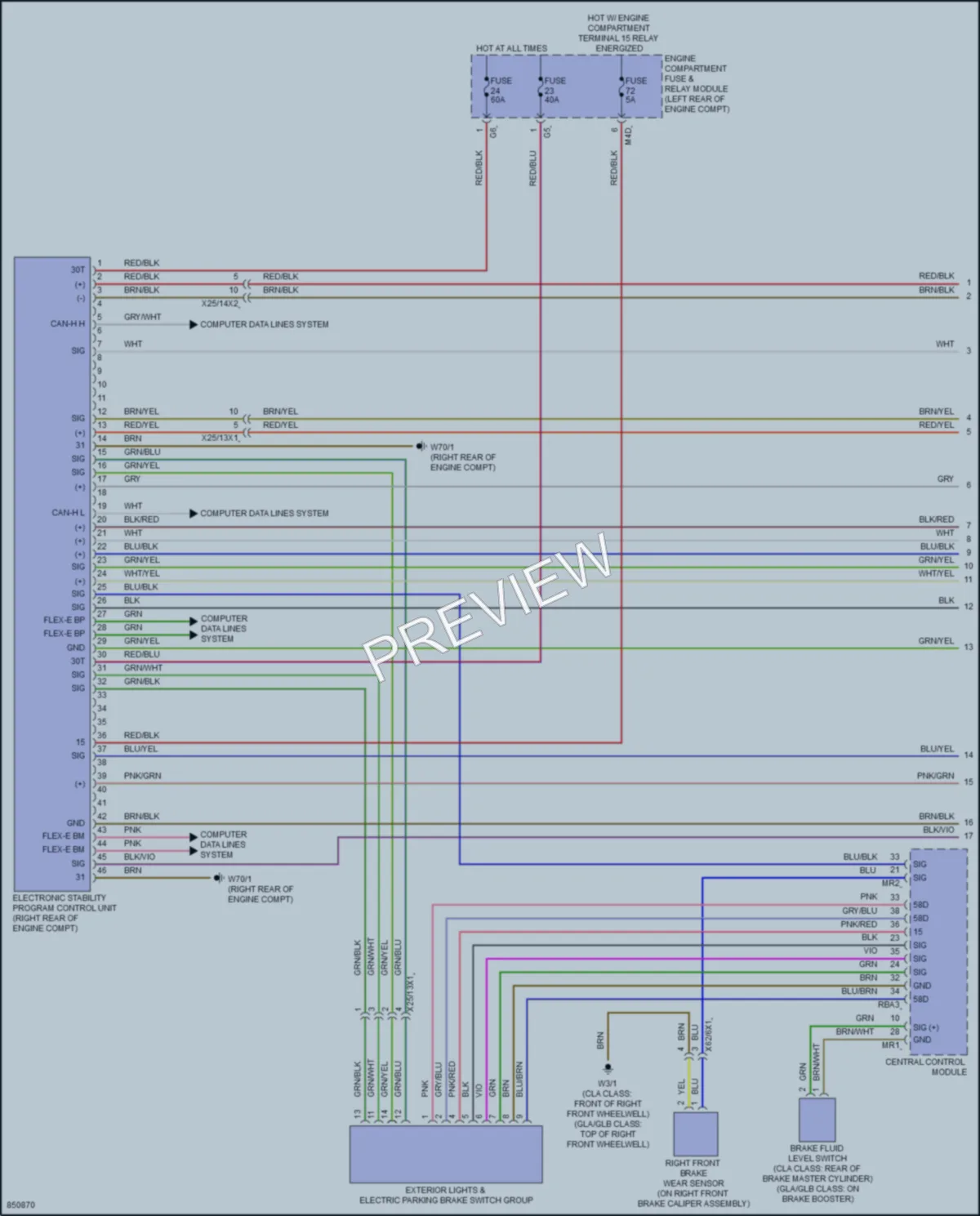 2023 MercedesBenz CLA250 Anti Lock Brakes wiring diagram preview