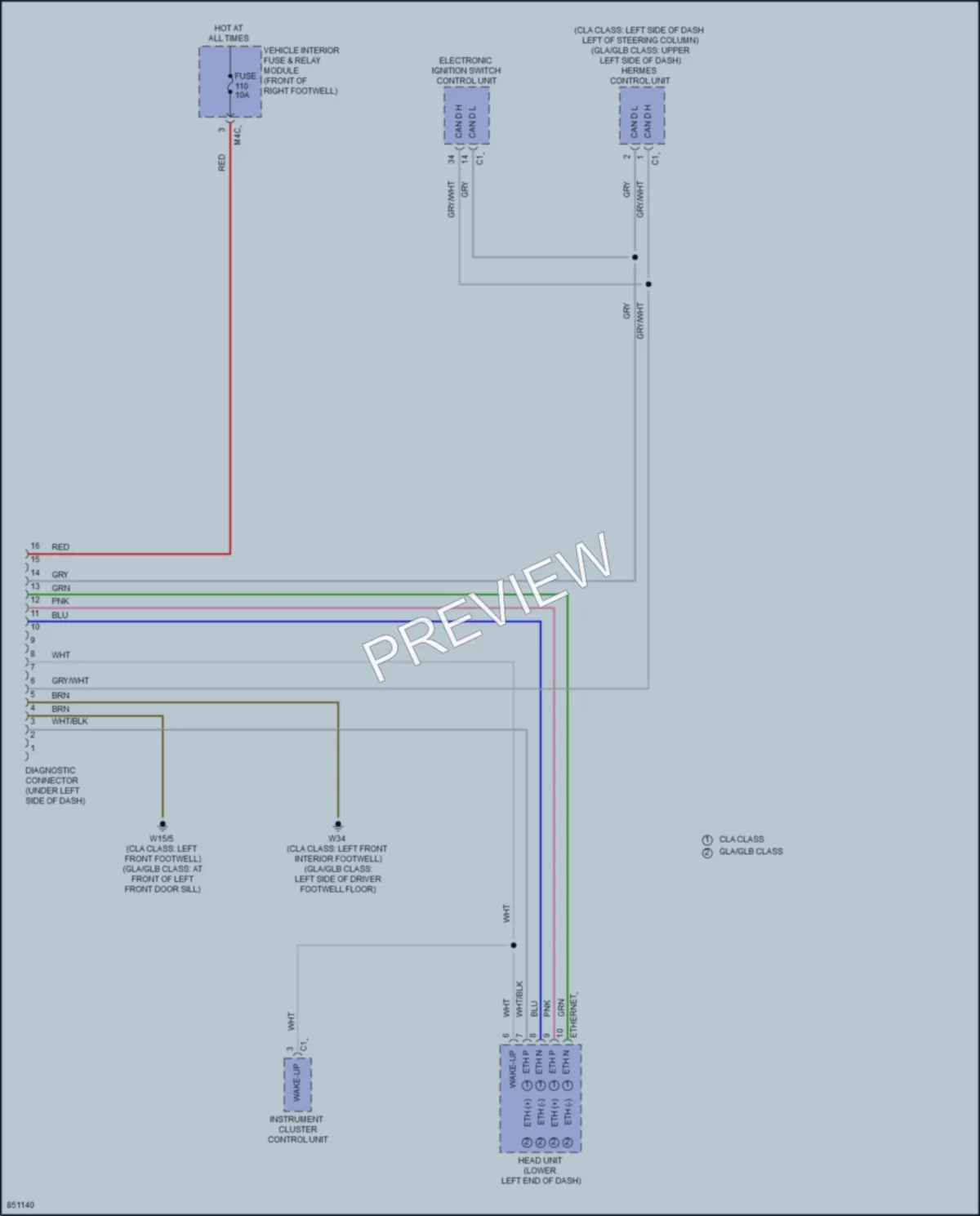2023 MercedesBenz CLA250 Computer Data Lines wiring diagram preview