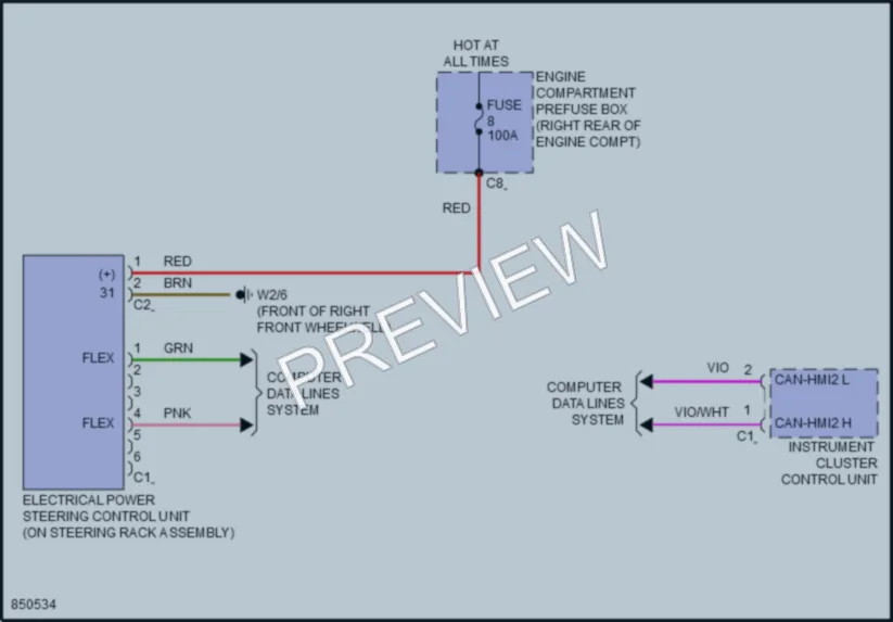 2023 MercedesBenz CLS450 Electronic Power Steering wiring diagram preview