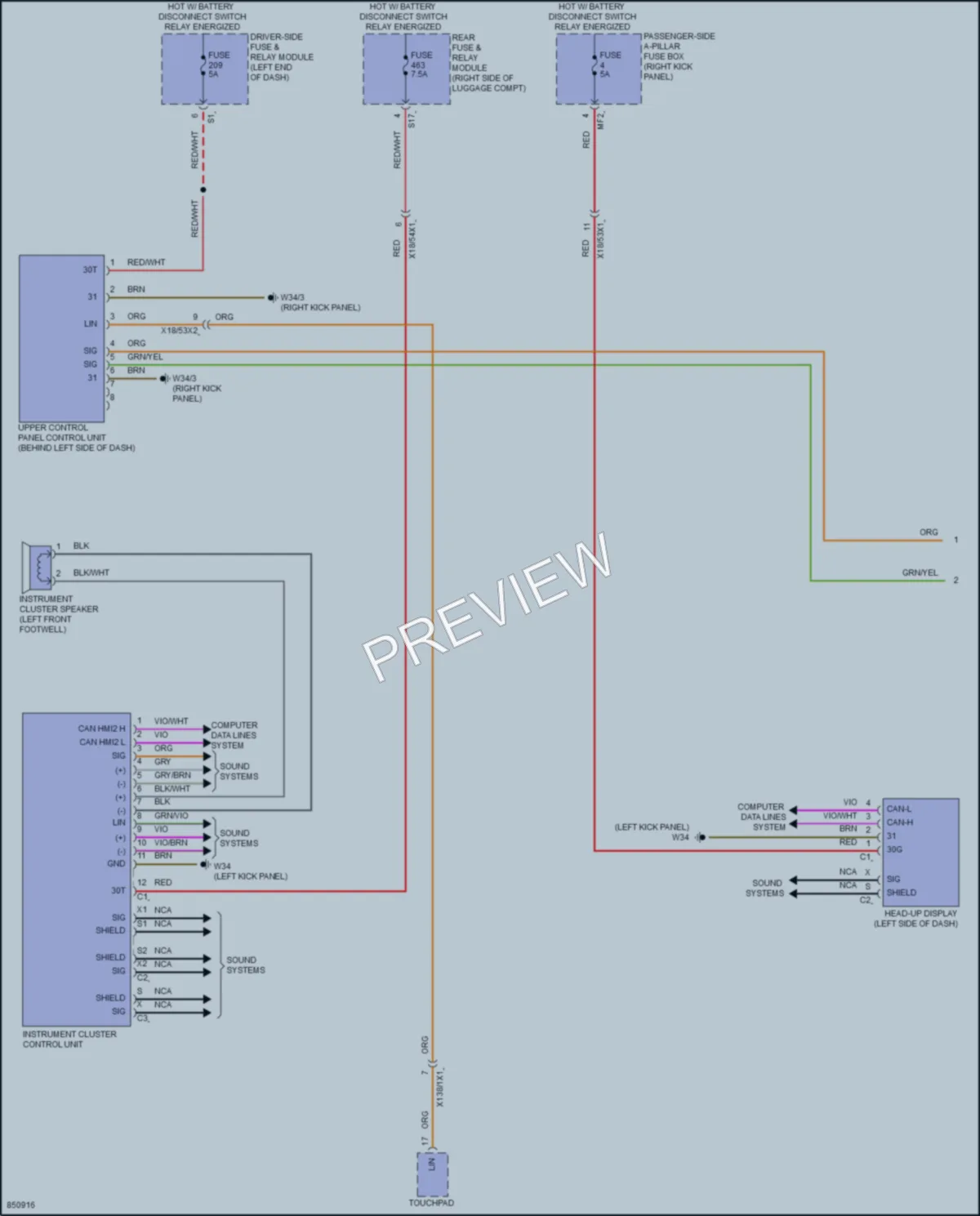 2023 MercedesBenz CLS450 Instrument Cluster wiring diagram preview