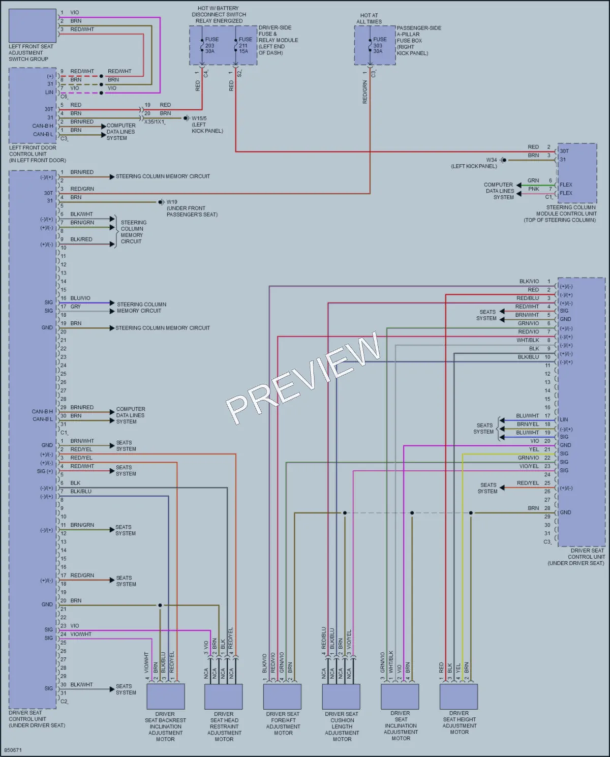 2023 MercedesBenz CLS450 Memory Systems wiring diagram preview