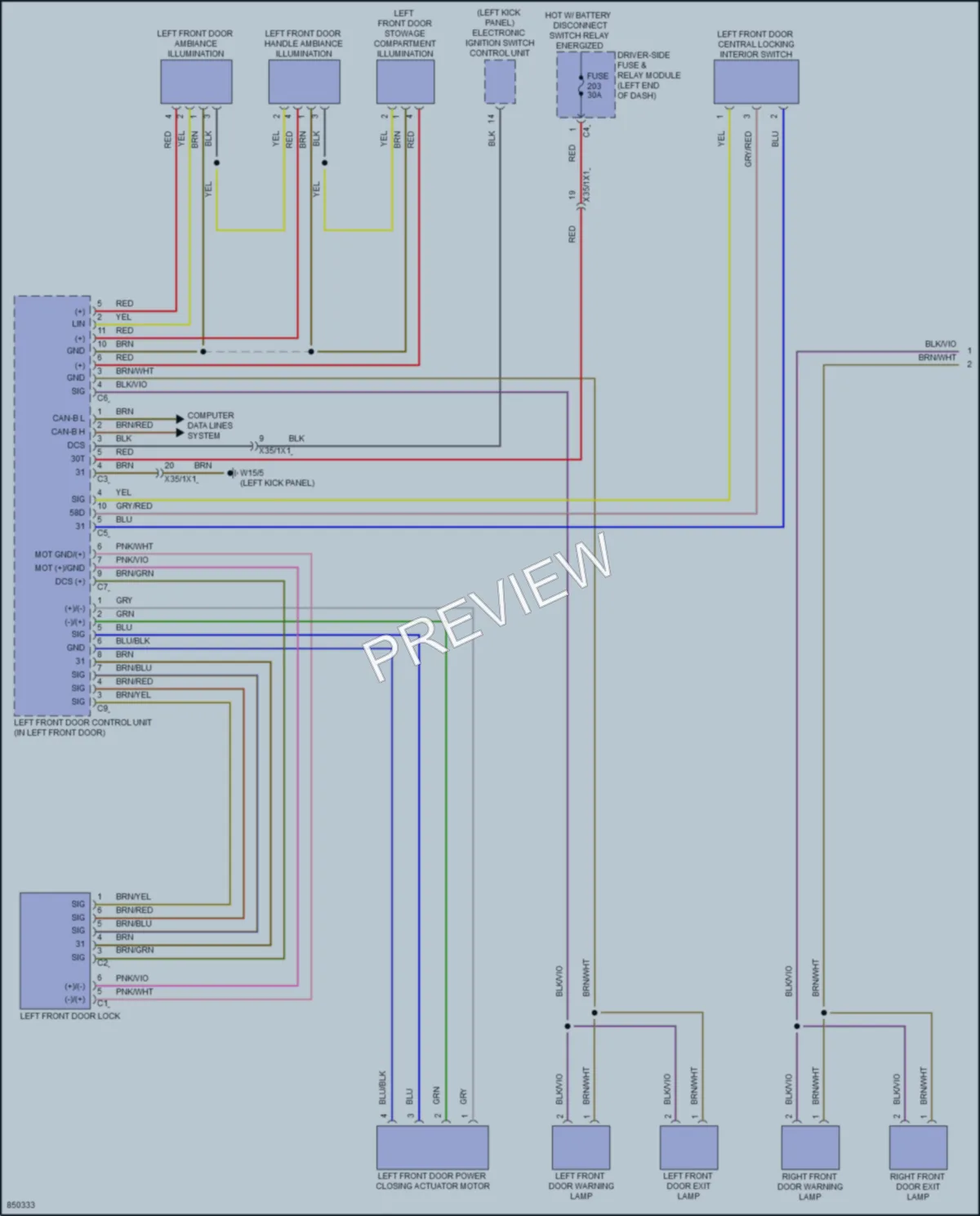 2023 MercedesBenz CLS450 Power Door Locks wiring diagram preview