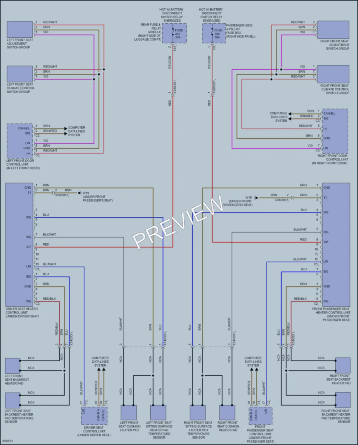 2023 MercedesBenz CLS450 Power Seats wiring diagram preview