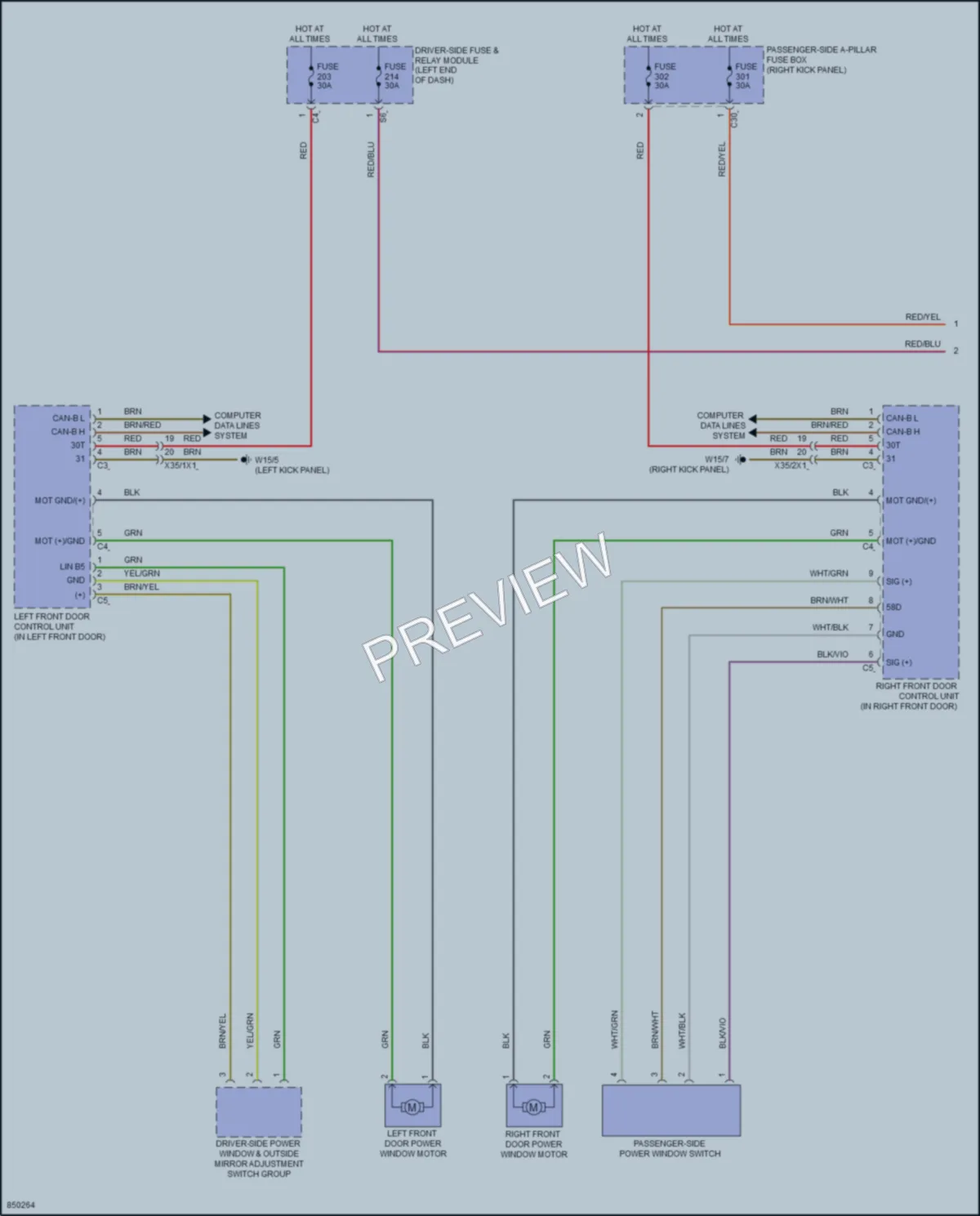 2023 MercedesBenz CLS450 Power Windows wiring diagram preview
