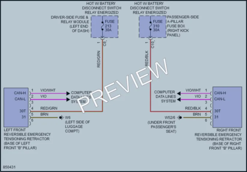 2023 MercedesBenz CLS450 Supplemental Restraints wiring diagram preview