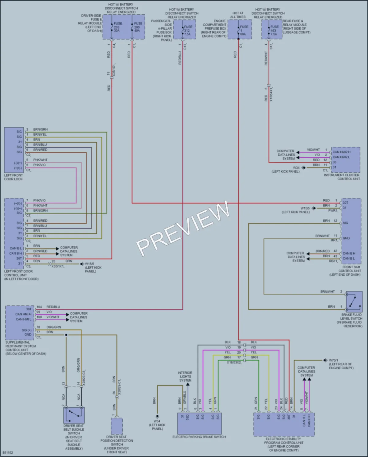 2023 MercedesBenz CLS450 Warning Systems wiring diagram preview