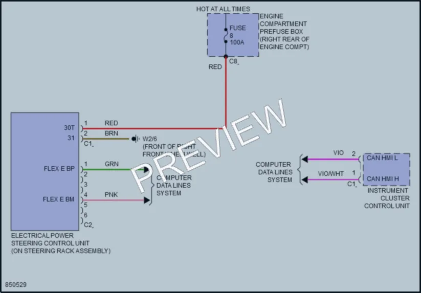 2023 MercedesBenz E350 Electronic Power Steering wiring diagram preview