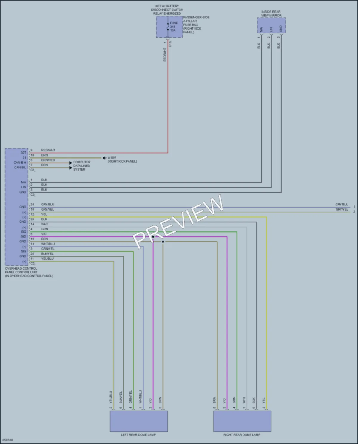 2023 MercedesBenz E350 Interior Lights wiring diagram preview