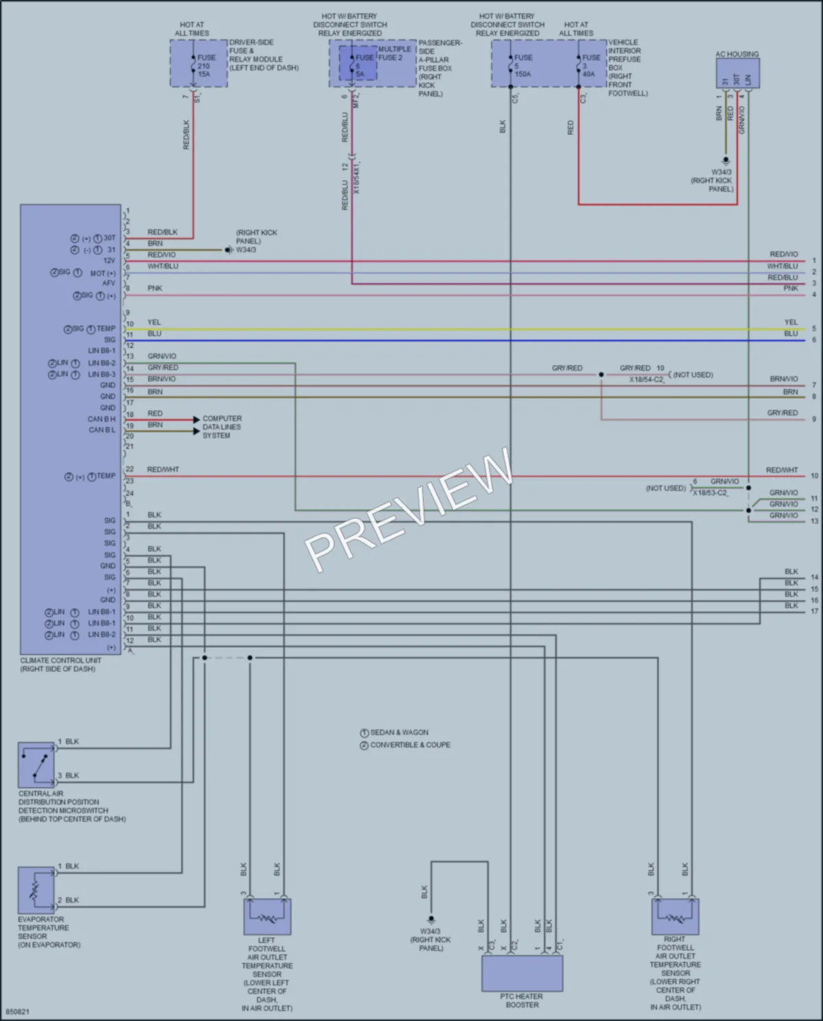 2023 MercedesBenz E450 Air Conditioning wiring diagram preview