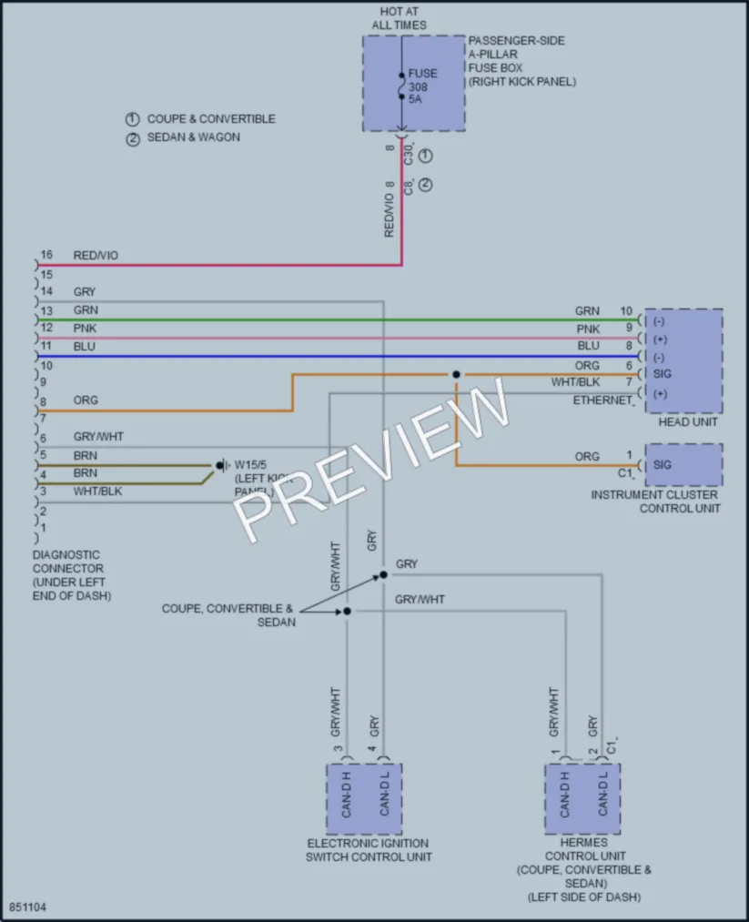 2023 MercedesBenz E450 Computer Data Lines wiring diagram preview