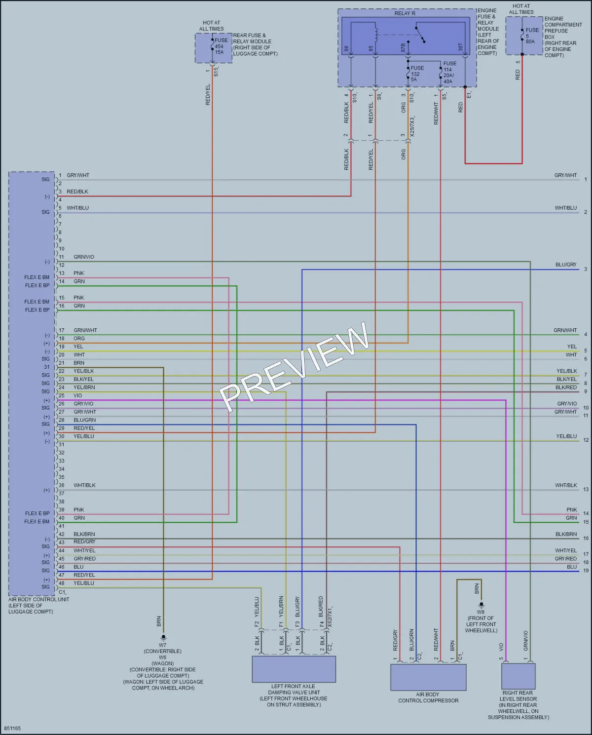 2023 MercedesBenz E450 Electronic Suspension wiring diagram preview