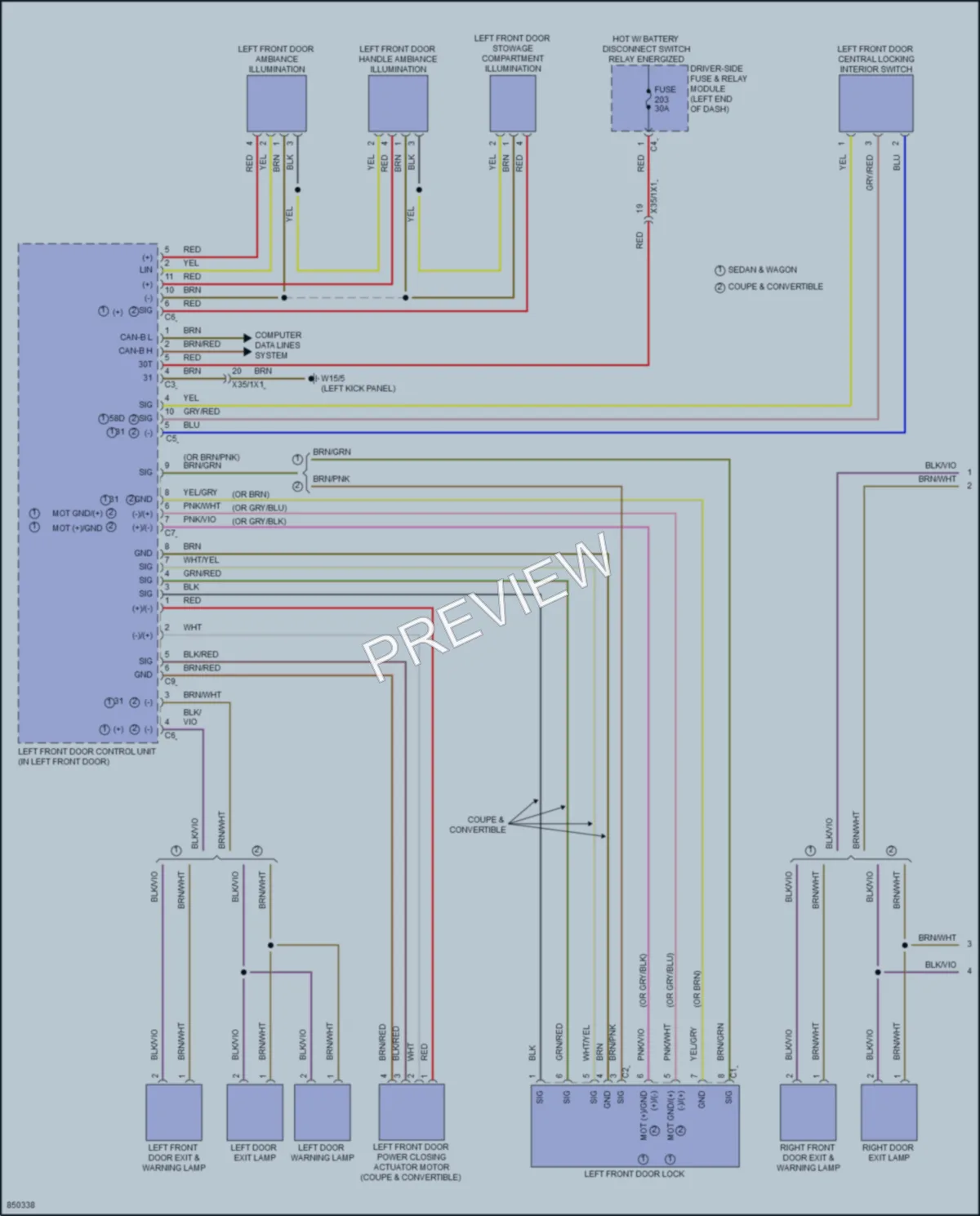 2023 MercedesBenz E450 Power Door Locks wiring diagram preview