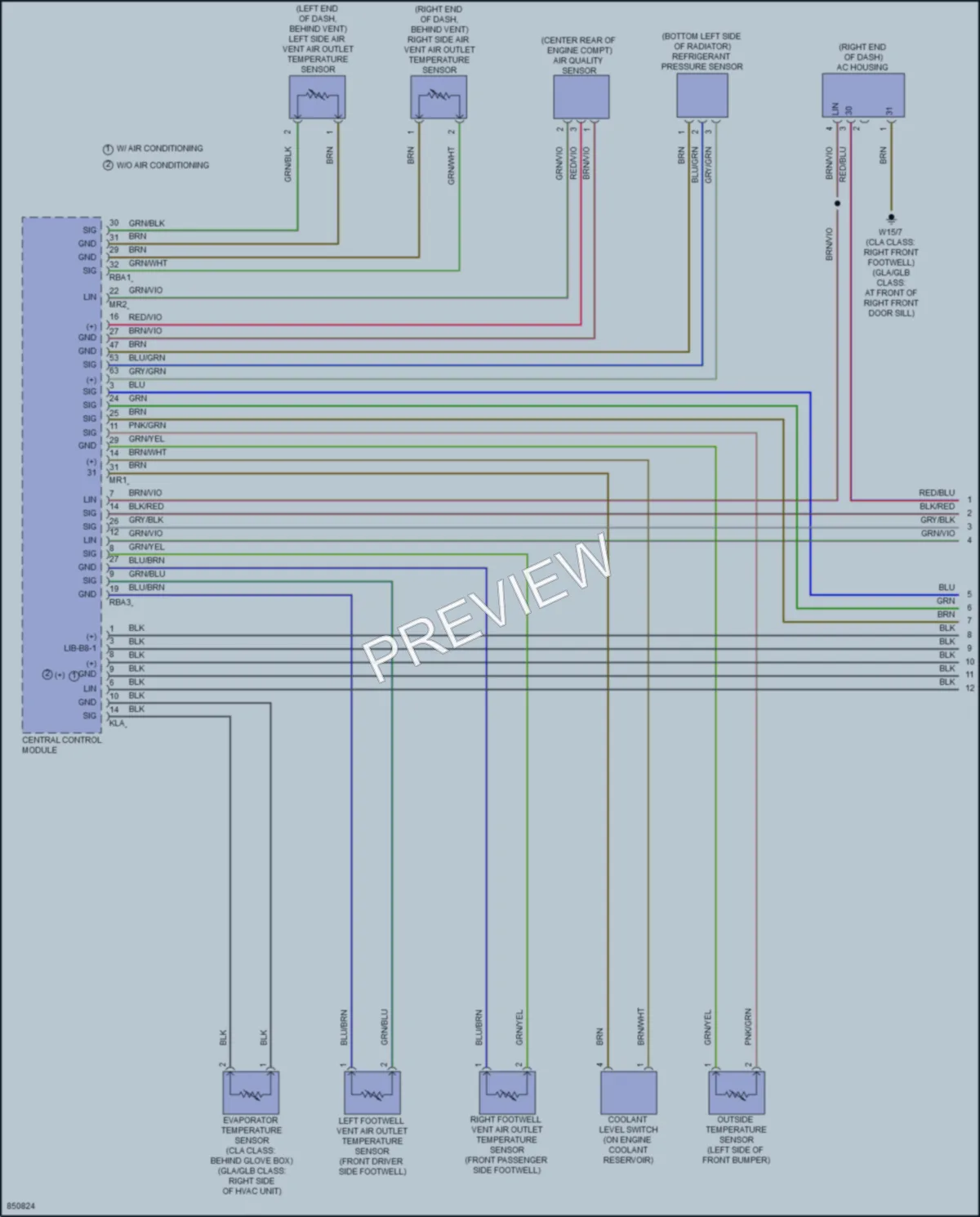 2023 MercedesBenz GLA250 Air Conditioning wiring diagram preview