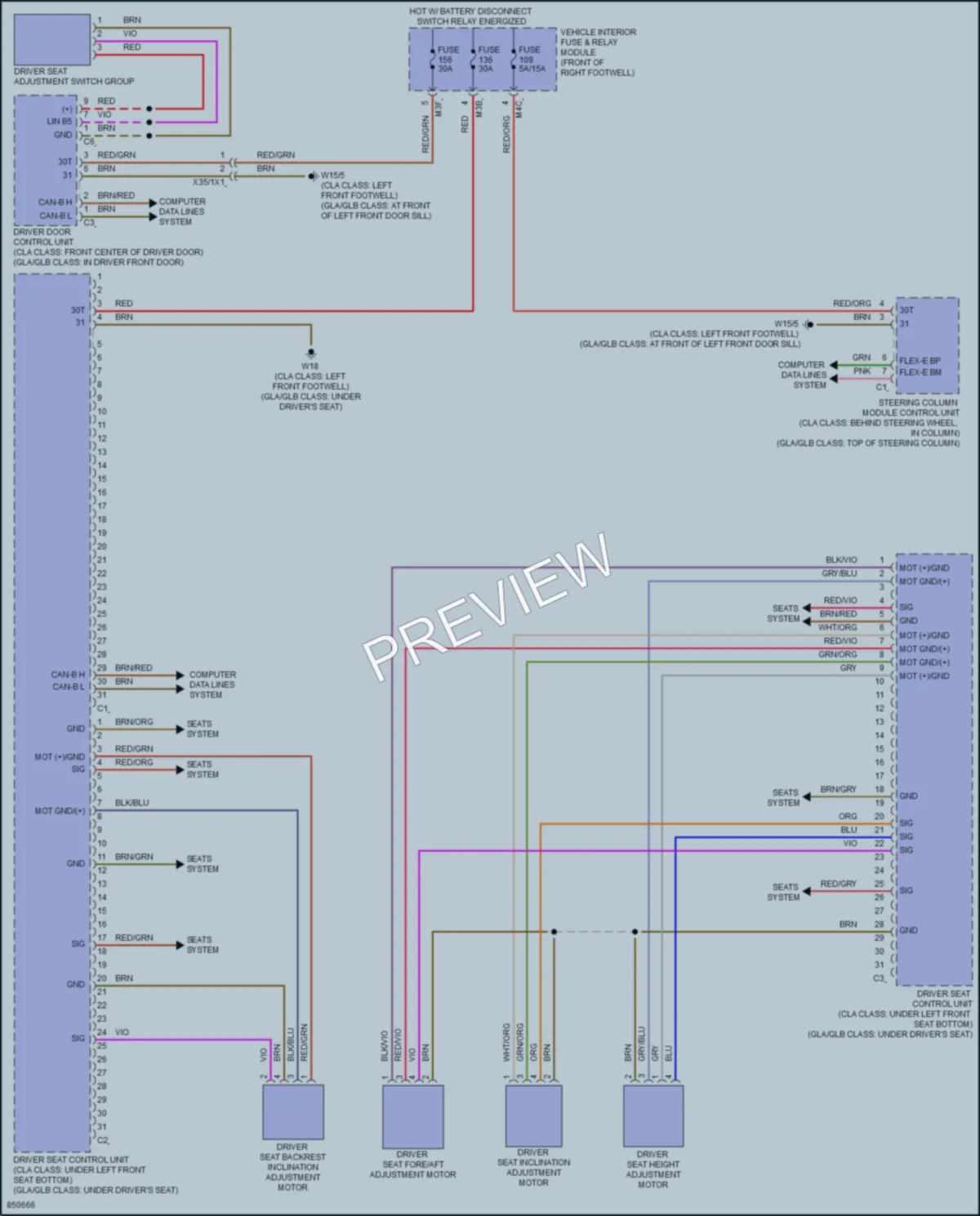 2023 MercedesBenz GLA250 Memory Systems wiring diagram preview