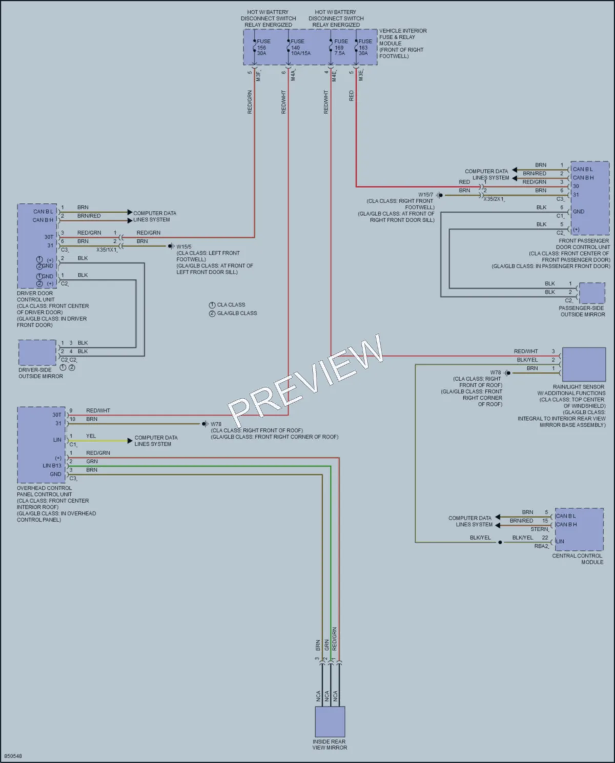 2023 MercedesBenz GLA250 Power Mirrors wiring diagram preview