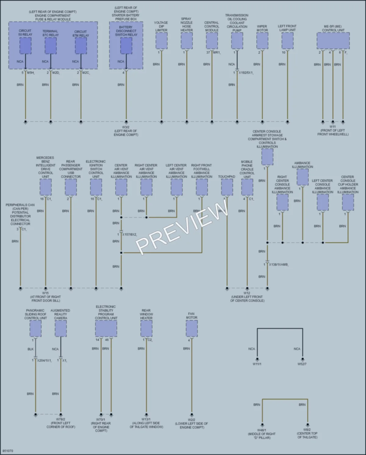 2023 MercedesBenz GLB250 Ground Distribution wiring diagram preview