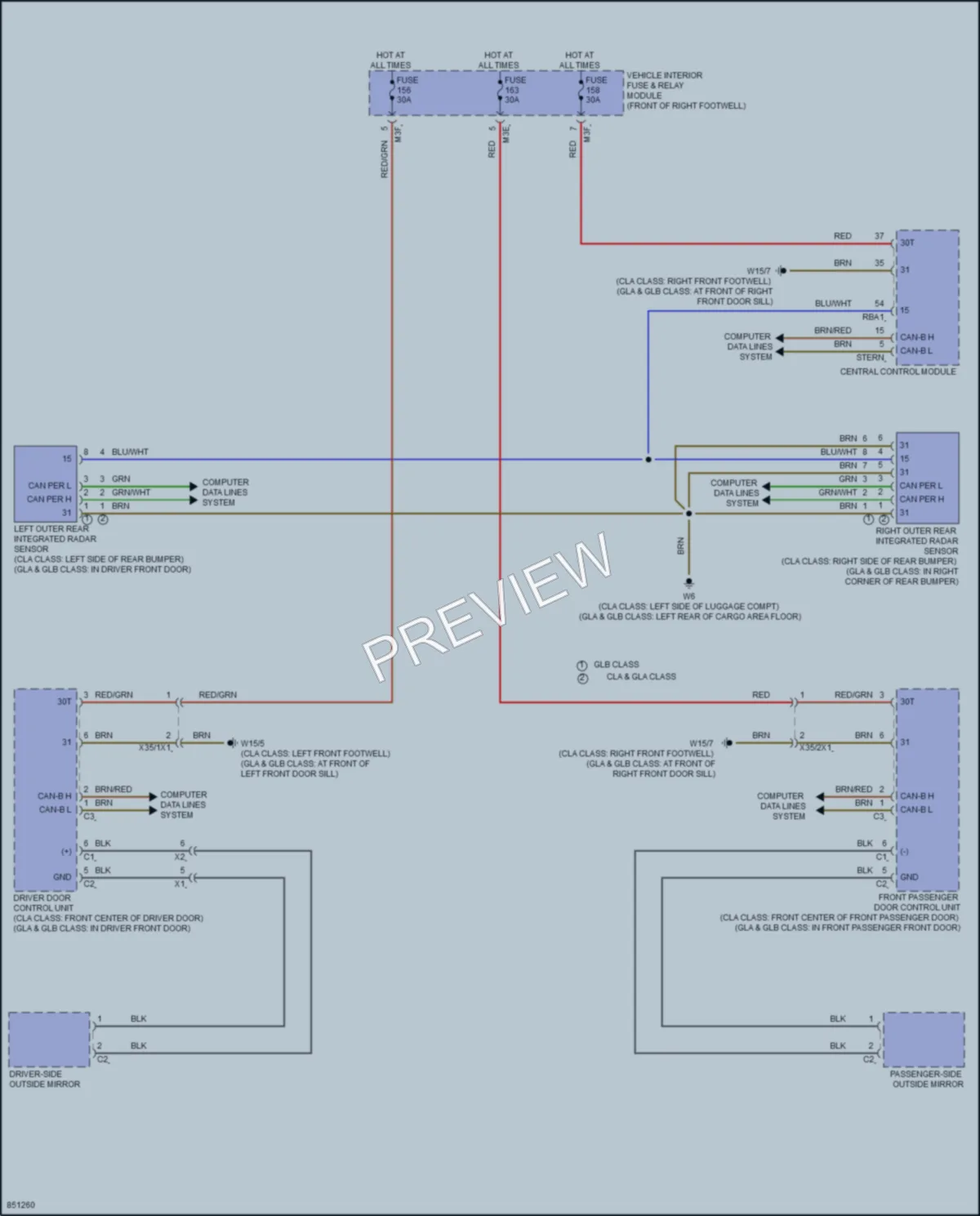 2023 MercedesBenz GLB250 Navigation wiring diagram preview