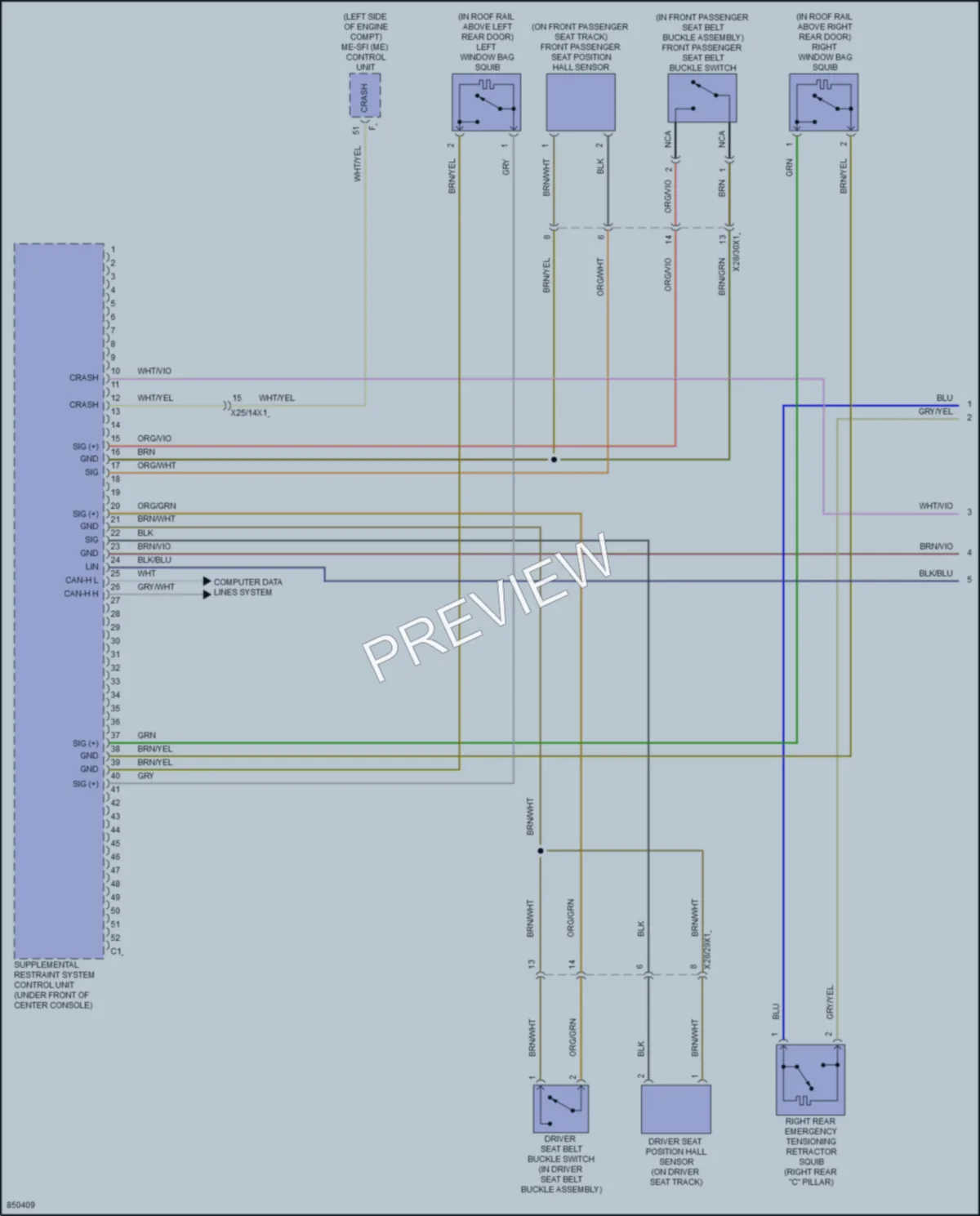2023 MercedesBenz GLB250 Supplemental Restraints wiring diagram preview