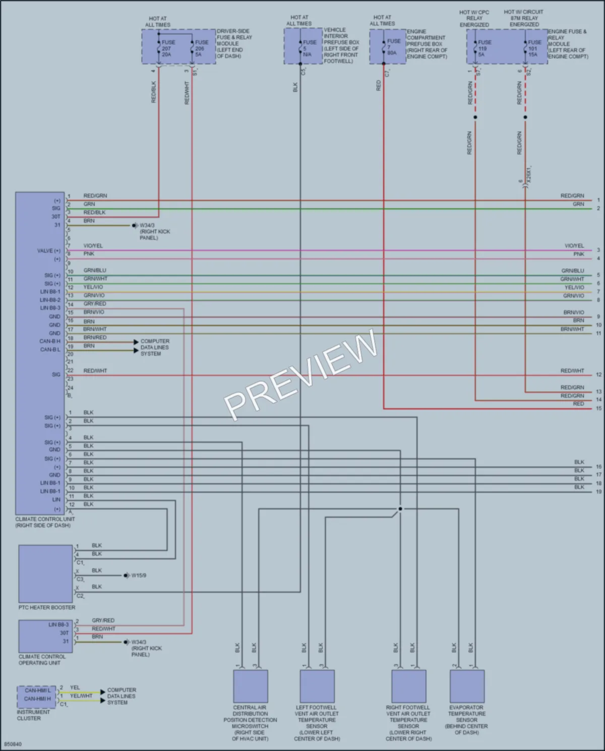 2023 MercedesBenz GLC300 Air Conditioning wiring diagram preview