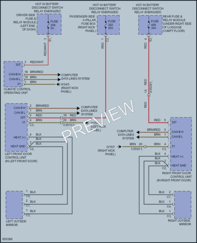 2023 MercedesBenz GLC300 Defoggers wiring diagram preview