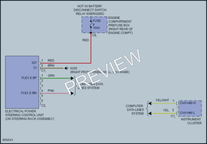 2023 MercedesBenz GLC300 Electronic Power Steering wiring diagram preview