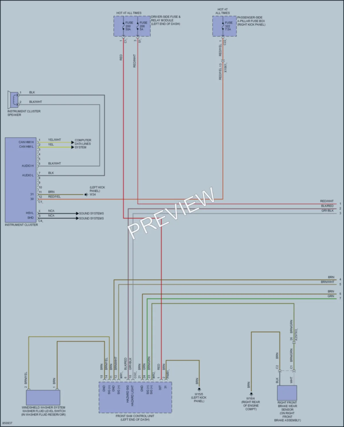 2023 MercedesBenz GLC300 Instrument Cluster wiring diagram preview