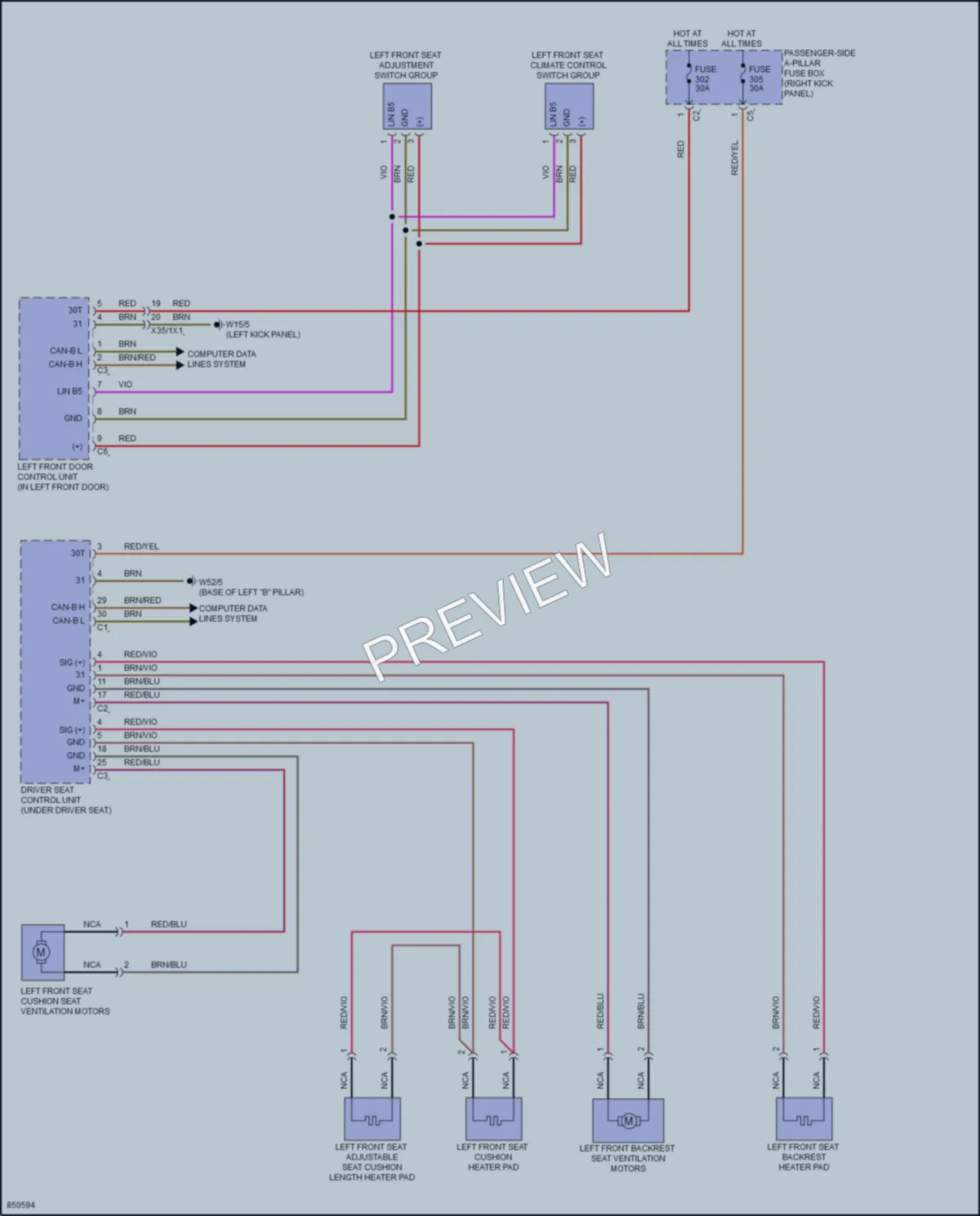 2023 MercedesBenz GLC300 Power Seats wiring diagram preview